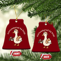 Outnumbered By Boys Funny Mom Goose Ceramic Ornament