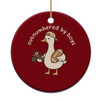 Outnumbered By Boys Funny Mom Goose Ceramic Ornament
