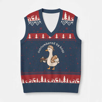 Outnumbered By Boys Funny Mom Goose V-Neck Knit Sweater Vest