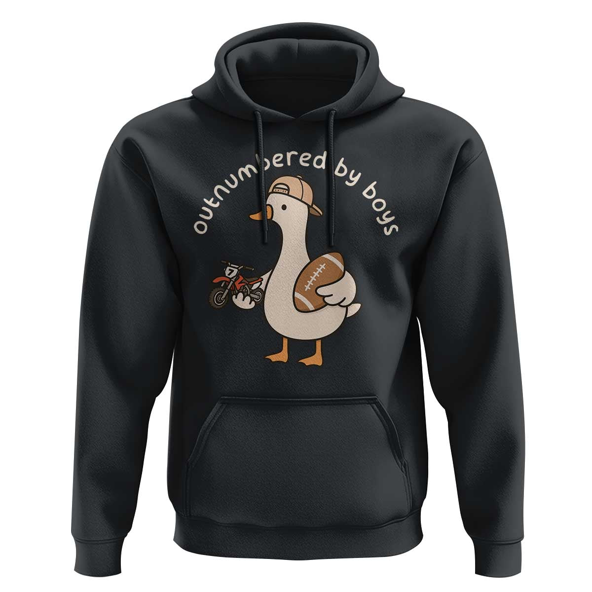 Outnumbered By Boys Funny Mom Goose Hoodie