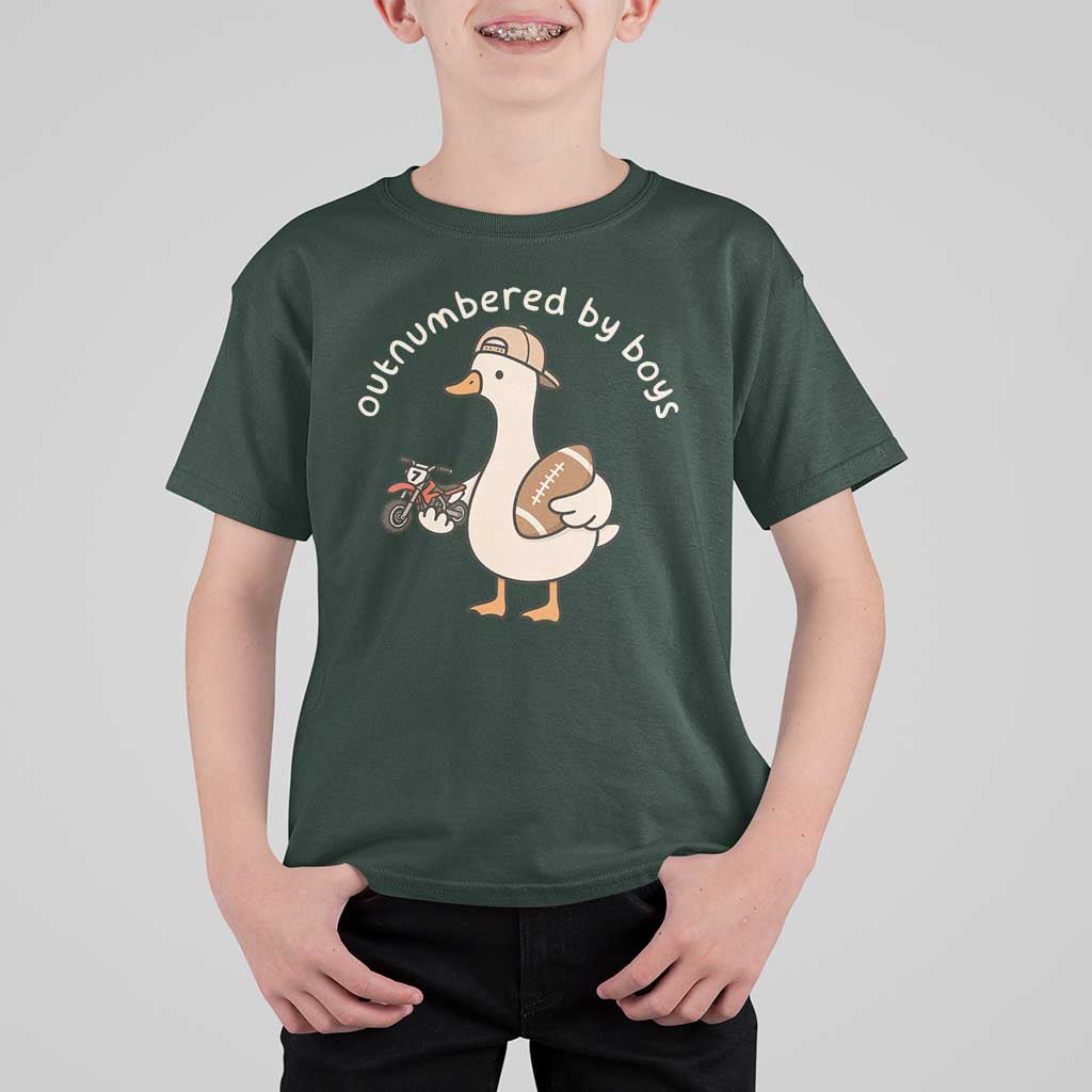 Outnumbered By Boys Funny Mom Goose T Shirt For Kid