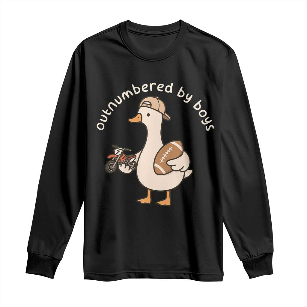 Outnumbered By Boys Funny Mom Goose Long Sleeve Shirt