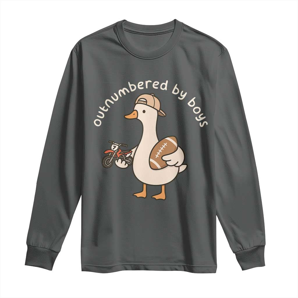 Outnumbered By Boys Funny Mom Goose Long Sleeve Shirt