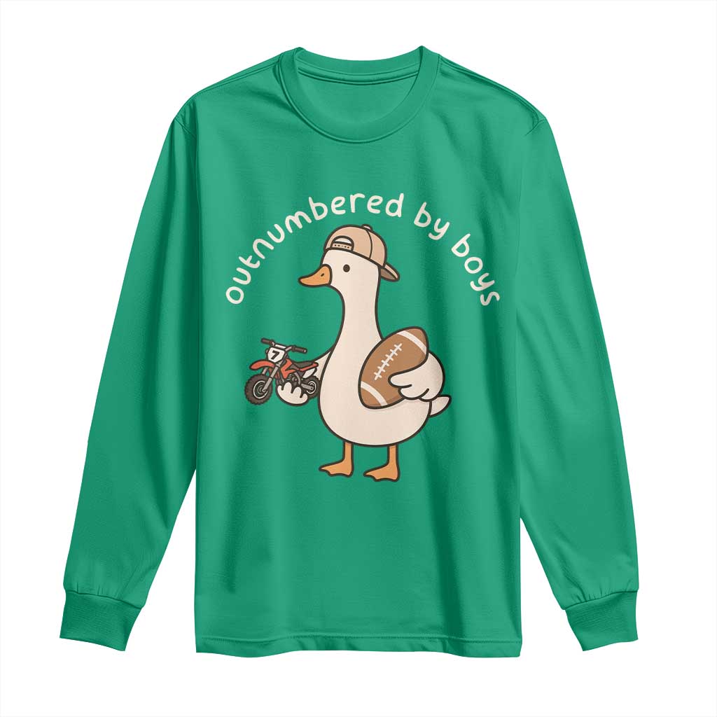 Outnumbered By Boys Funny Mom Goose Long Sleeve Shirt