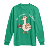 Outnumbered By Boys Funny Mom Goose Long Sleeve Shirt