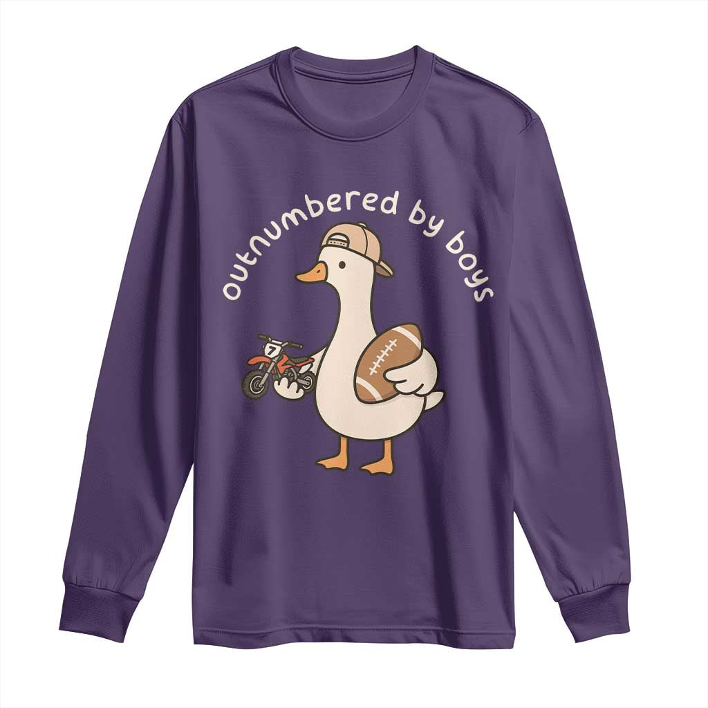 Outnumbered By Boys Funny Mom Goose Long Sleeve Shirt