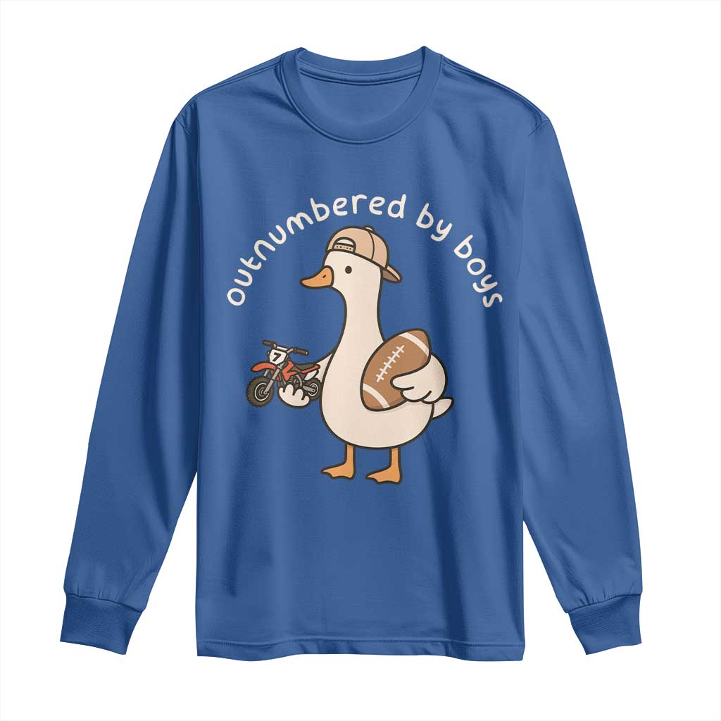 Outnumbered By Boys Funny Mom Goose Long Sleeve Shirt