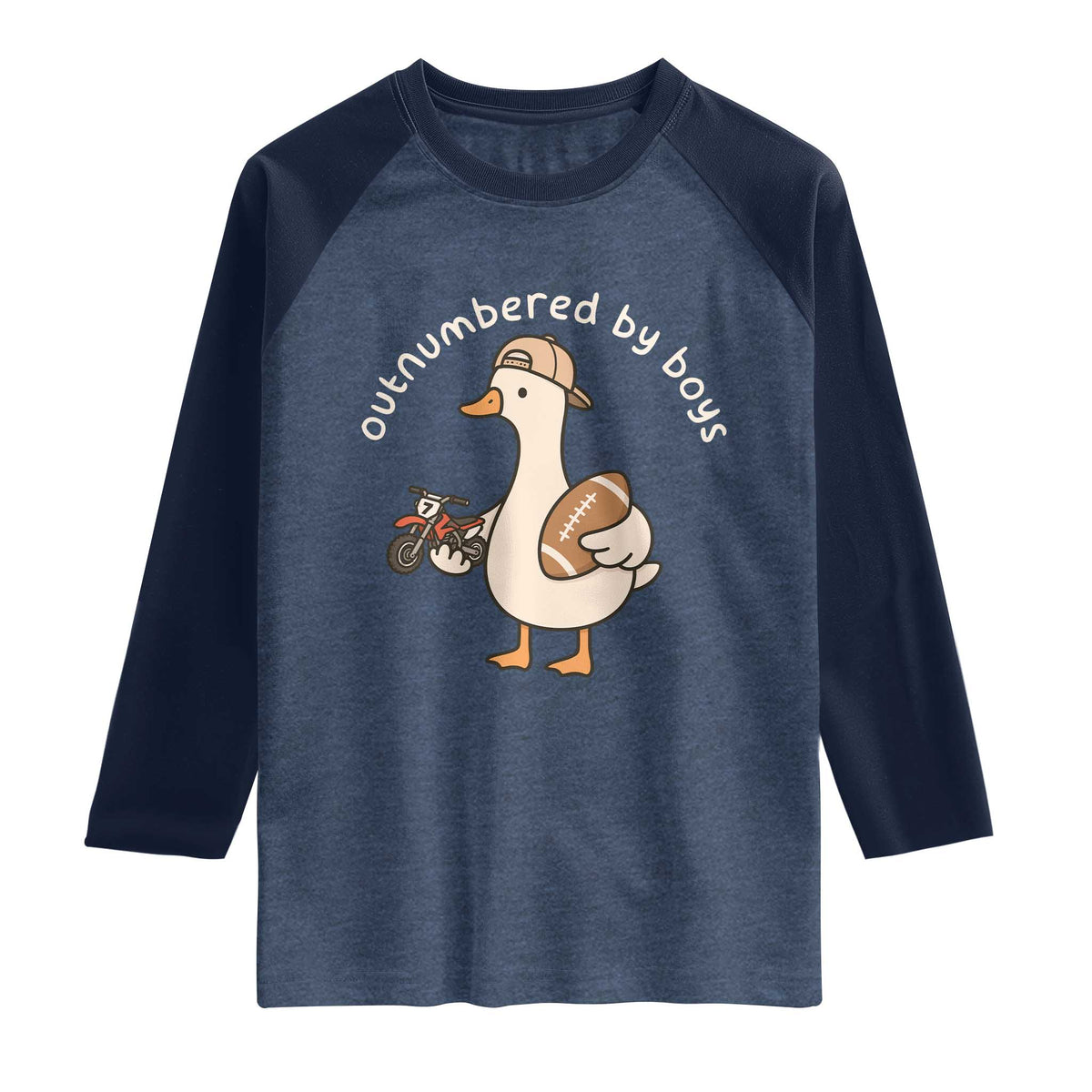 Outnumbered By Boys Funny Mom Goose Raglan Shirt