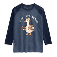 Outnumbered By Boys Funny Mom Goose Raglan Shirt