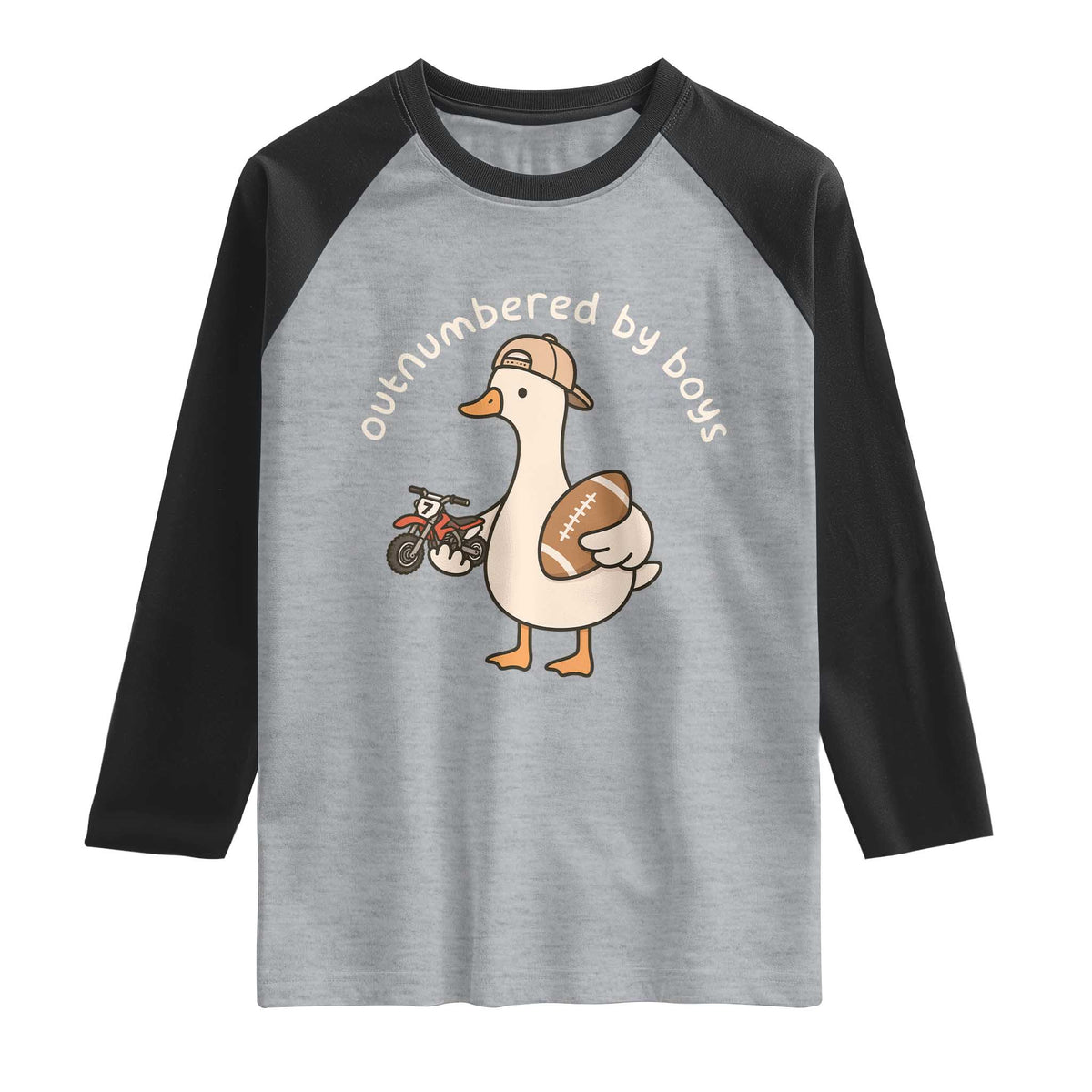 Outnumbered By Boys Funny Mom Goose Raglan Shirt