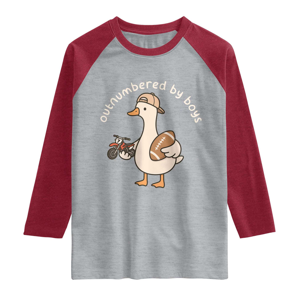 Outnumbered By Boys Funny Mom Goose Raglan Shirt