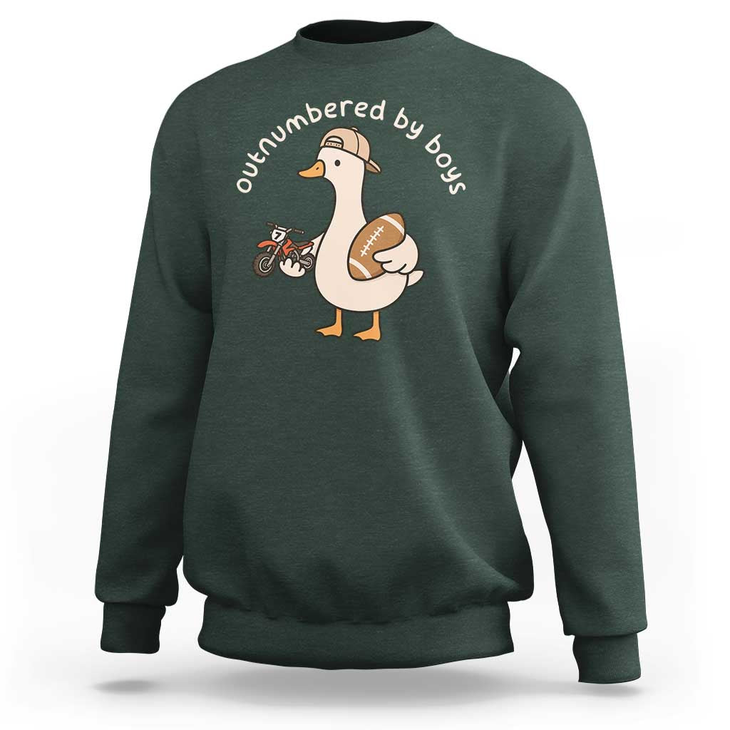 Outnumbered By Boys Funny Mom Goose Sweatshirt