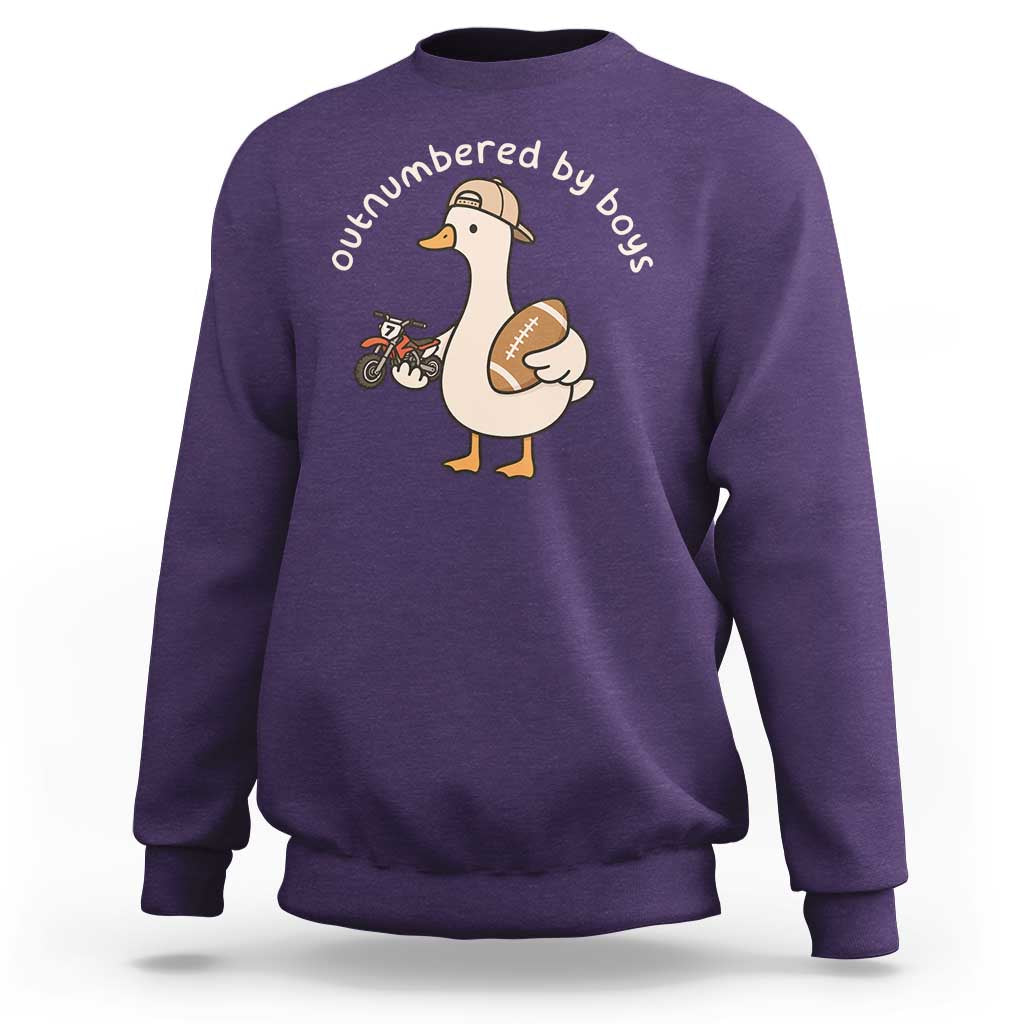 Outnumbered By Boys Funny Mom Goose Sweatshirt