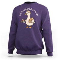 Outnumbered By Boys Funny Mom Goose Sweatshirt