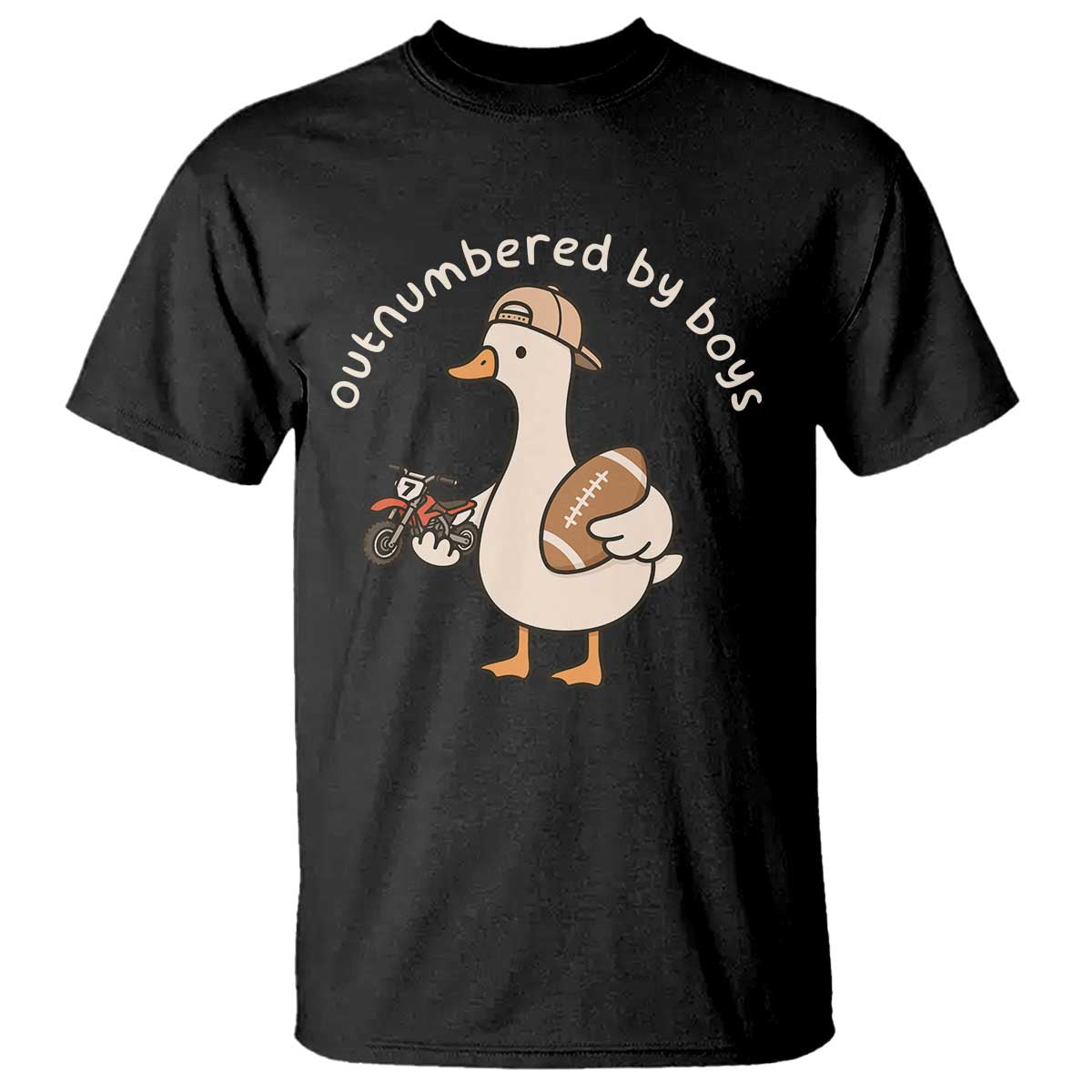 Outnumbered By Boys Funny Mom Goose T Shirt