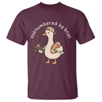 Outnumbered By Boys Funny Mom Goose T Shirt