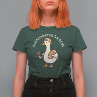 Outnumbered By Boys Funny Mom Goose T Shirt For Women