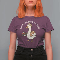 Outnumbered By Boys Funny Mom Goose T Shirt For Women