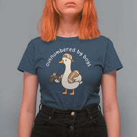Outnumbered By Boys Funny Mom Goose T Shirt For Women