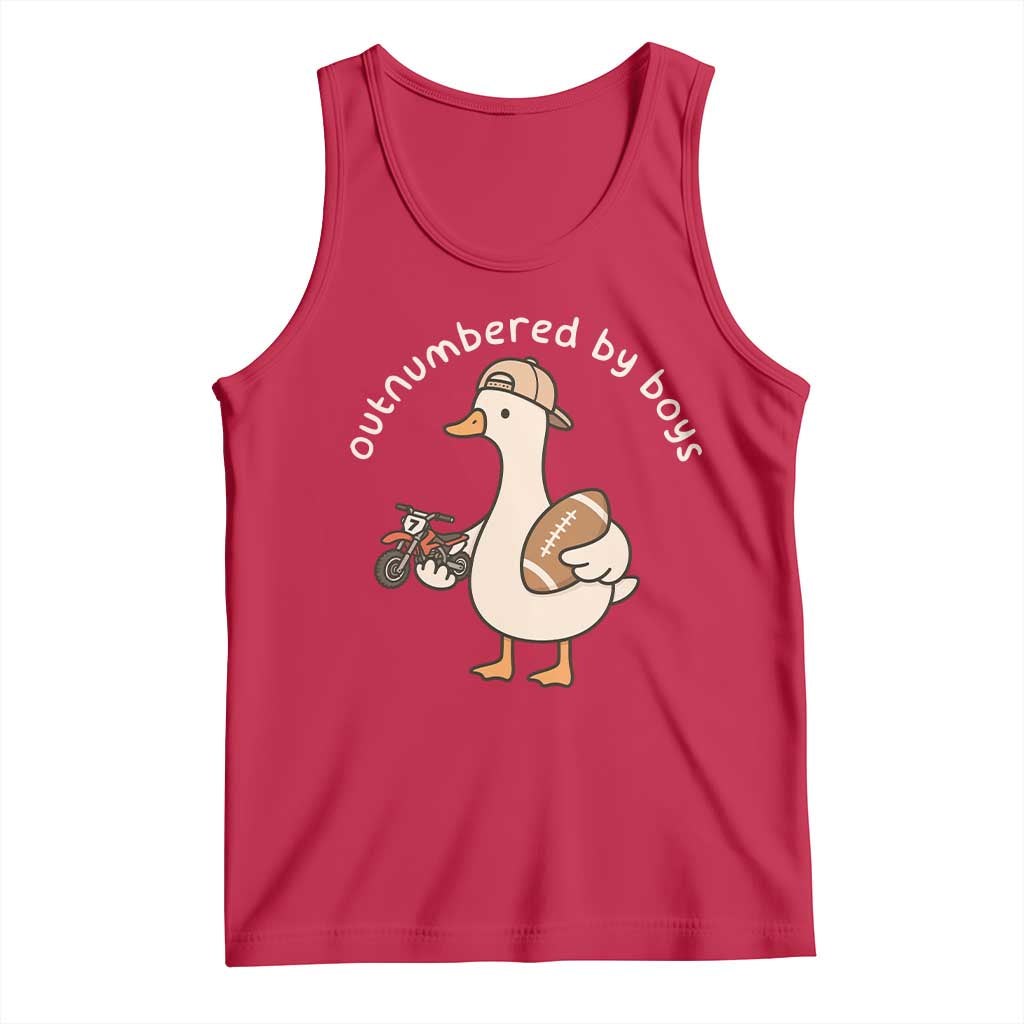 Outnumbered By Boys Funny Mom Goose Tank Top