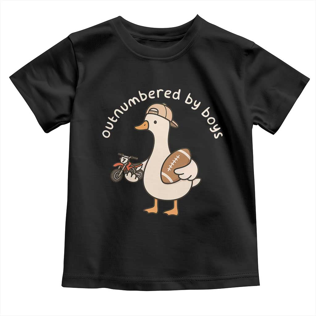 Outnumbered By Boys Funny Mom Goose Toddler T Shirt