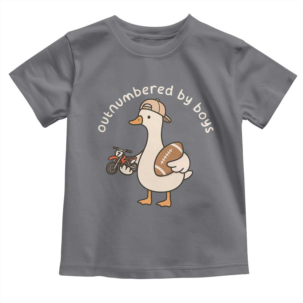 Outnumbered By Boys Funny Mom Goose Toddler T Shirt