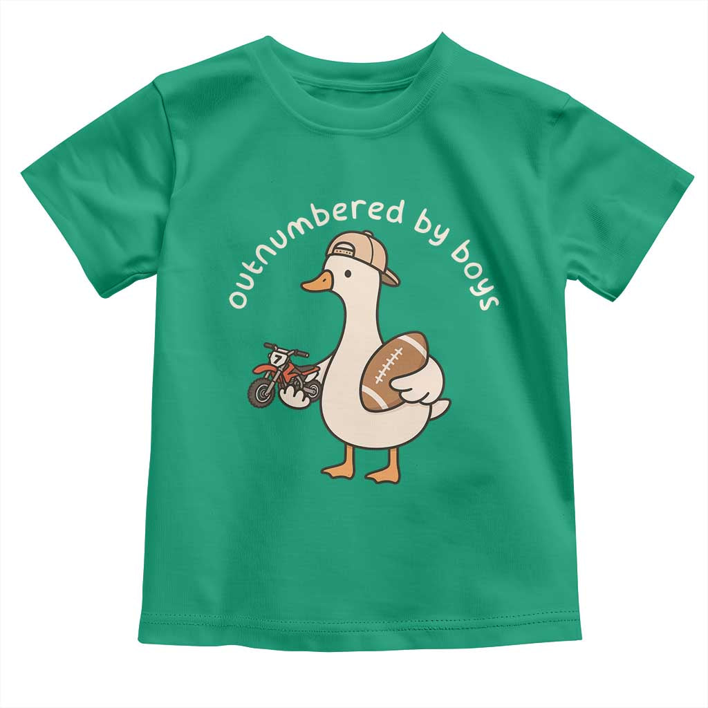 Outnumbered By Boys Funny Mom Goose Toddler T Shirt