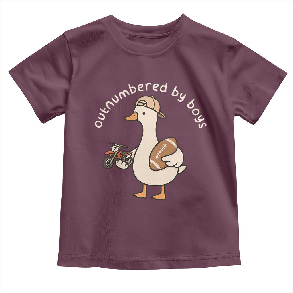 Outnumbered By Boys Funny Mom Goose Toddler T Shirt