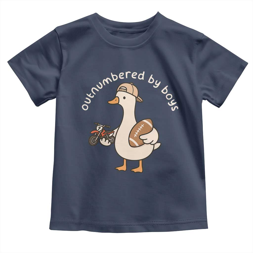 Outnumbered By Boys Funny Mom Goose Toddler T Shirt