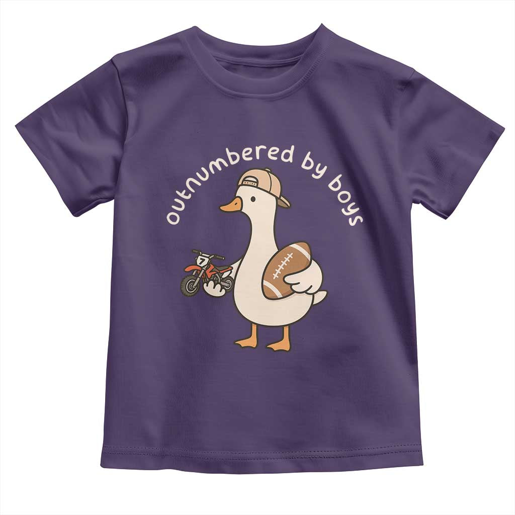 Outnumbered By Boys Funny Mom Goose Toddler T Shirt