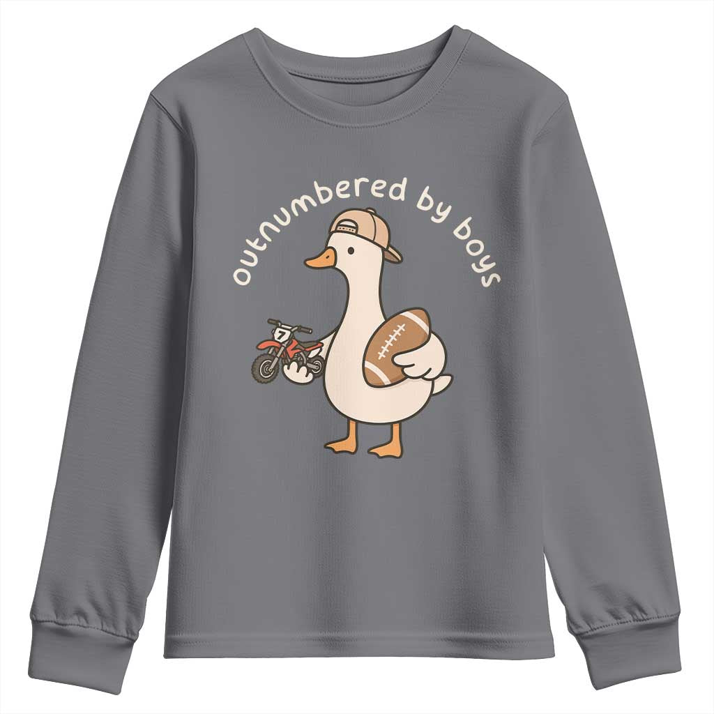 Outnumbered By Boys Funny Mom Goose Youth Sweatshirt