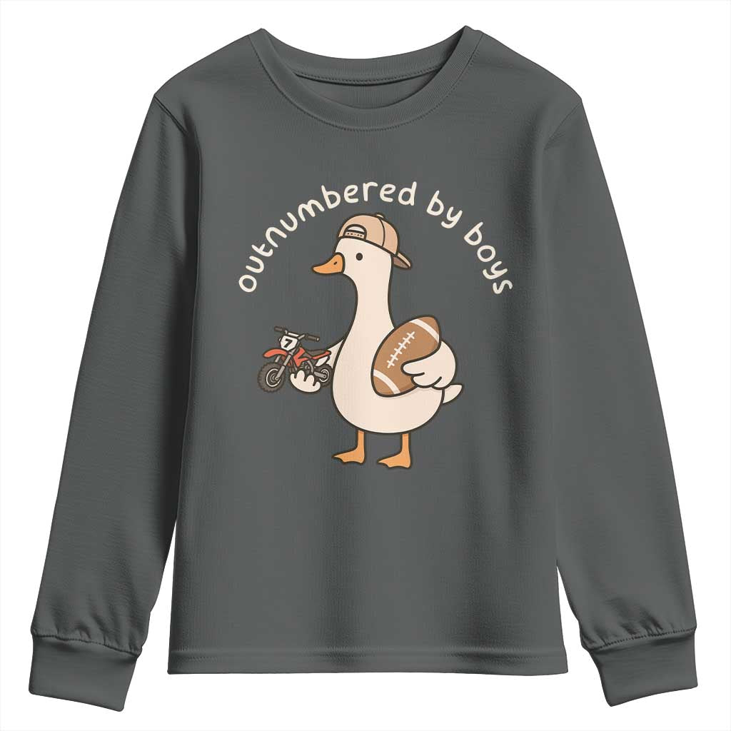 Outnumbered By Boys Funny Mom Goose Youth Sweatshirt