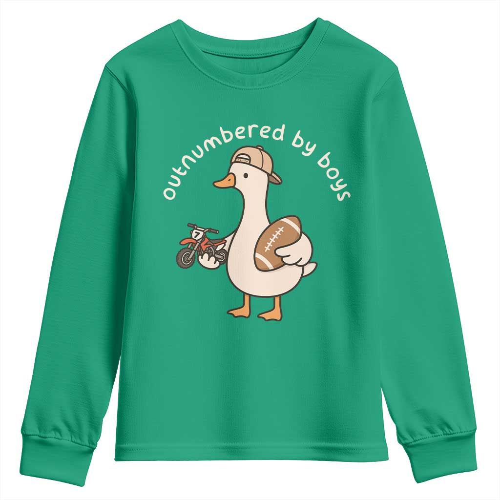 Outnumbered By Boys Funny Mom Goose Youth Sweatshirt