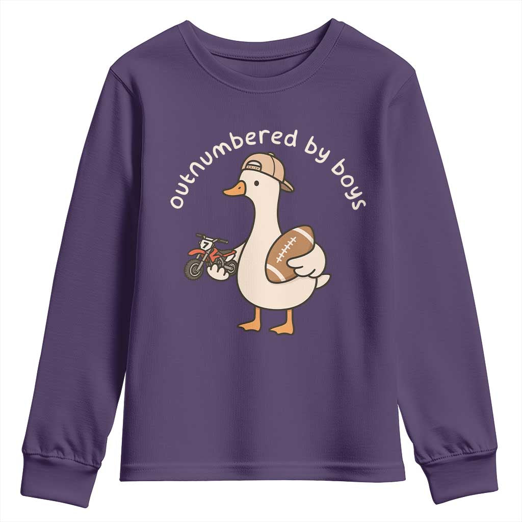 Outnumbered By Boys Funny Mom Goose Youth Sweatshirt