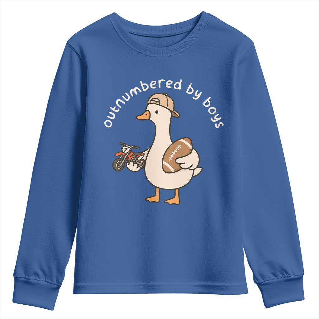 Outnumbered By Boys Funny Mom Goose Youth Sweatshirt