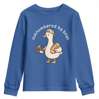 Outnumbered By Boys Funny Mom Goose Youth Sweatshirt