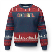 50th Birthday Cincuenta Ugly Christmas Sweater Spanish Mexican 50 Years Old Bday
