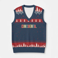 50th Birthday Cincuenta V-Neck Knit Sweater Vest Spanish Mexican 50 Years Old Bday