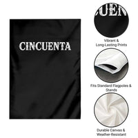 Spanish Mexican 50th Birthday Garden Flag Cincuenta 50 Years Old Bday