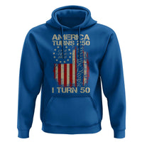 America Turns 250 I Turn 50 Hoodie 50th Birthday 250th Anniversary USA Vintage 1976 Bday
