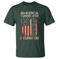 America Turns 250 I Turn 50 T Shirt 50th Birthday 250th Anniversary USA Vintage 1976 Bday