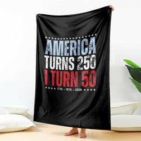 America Turns 250 I Turn 50 Throw Blanket 50th Birthday 250th Anniversary USA Vintage 1976