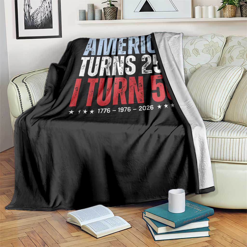 America Turns 250 I Turn 50 Throw Blanket 50th Birthday 250th Anniversary USA Vintage 1976