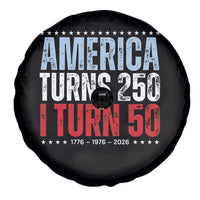 America Turns 250 I Turn 50 Spare Tire Cover 50th Birthday 250th Anniversary USA Vintage 1976