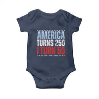America Turns 250 I Turn 50 Baby Onesie 50th Birthday 250th Anniversary USA Vintage 1976