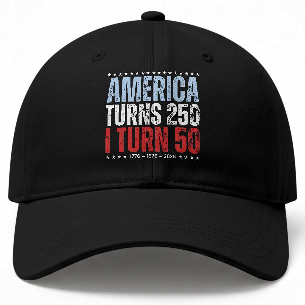 America Turns 250 I Turn 50 Baseball Cap 50th Birthday 250th Anniversary USA Vintage 1976