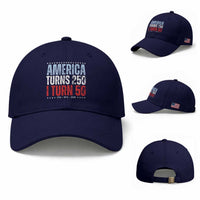 America Turns 250 I Turn 50 Baseball Cap 50th Birthday 250th Anniversary USA Vintage 1976