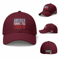 America Turns 250 I Turn 50 Baseball Cap 50th Birthday 250th Anniversary USA Vintage 1976