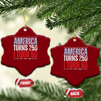 America Turns 250 I Turn 50 Ceramic Ornament 50th Birthday 250th Anniversary USA Vintage 1976