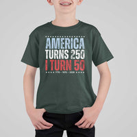 America Turns 250 I Turn 50 T Shirt For Kid 50th Birthday 250th Anniversary USA Vintage 1976